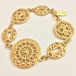 Russian Gold Filigree Station Bracelet